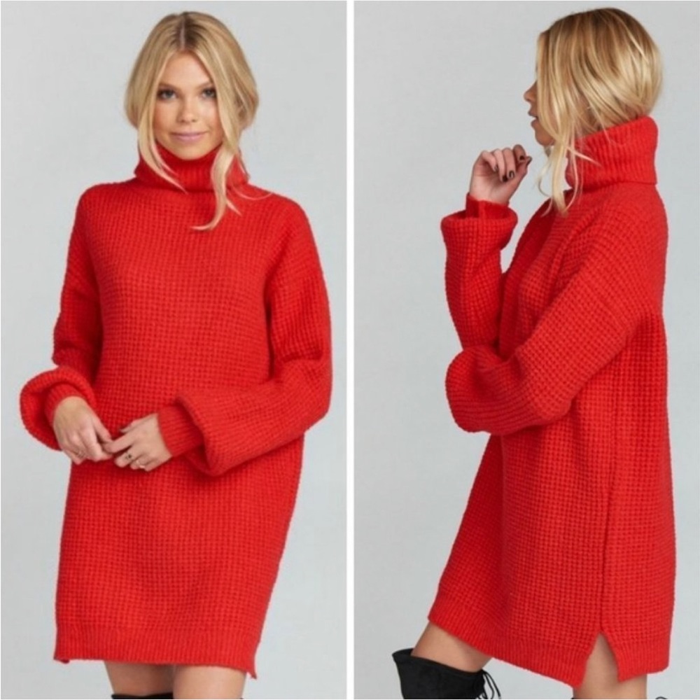 Show Me Your Mumu Red Chester Turtleneck Sweater Dress ❤️